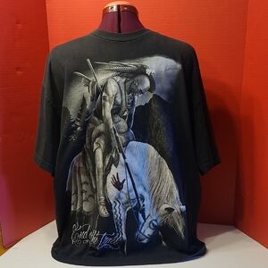 David Gonzales Men's The End Of Trail Native American Indian Warrior Art Tee